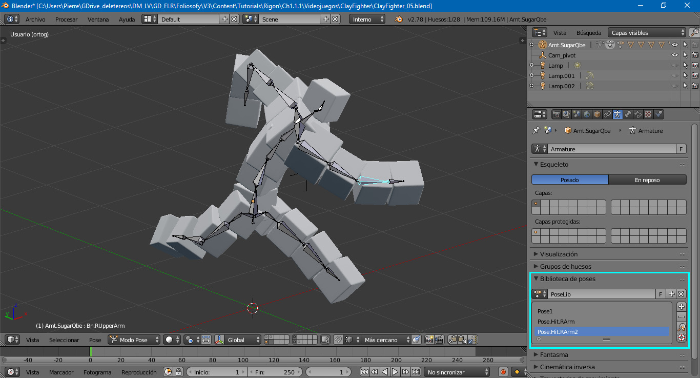 Modelaje y Rigging básico de un personaje estilo Clay Fighter - Cómo crear un esqueleto (rigging) en Blender (4)