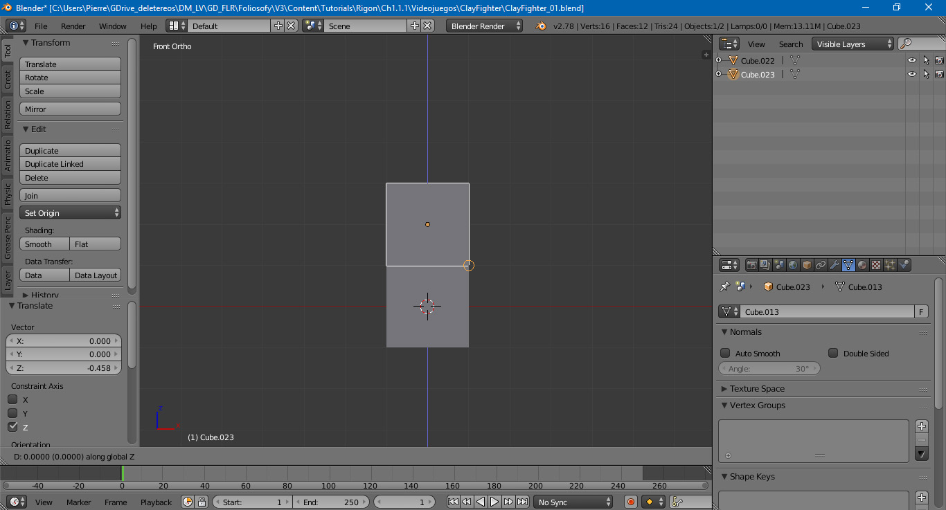 Modelaje y Rigging básico de un personaje estilo Clay Fighter - Modelado con cubos