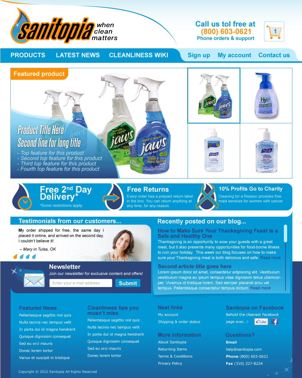 Concepts for Sanitopia website