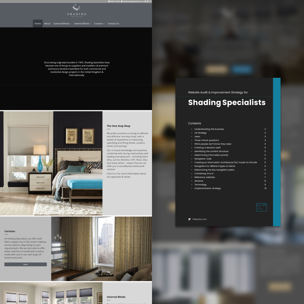 Web Audit & Improvement Strategy for Shading Specialists