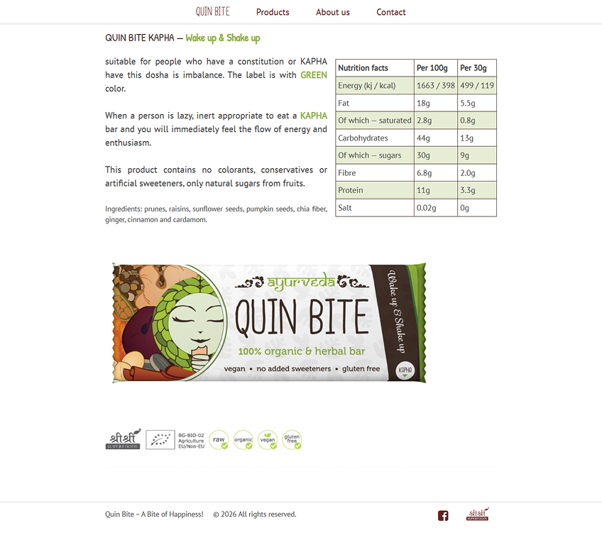 QuinBite Website Kapha