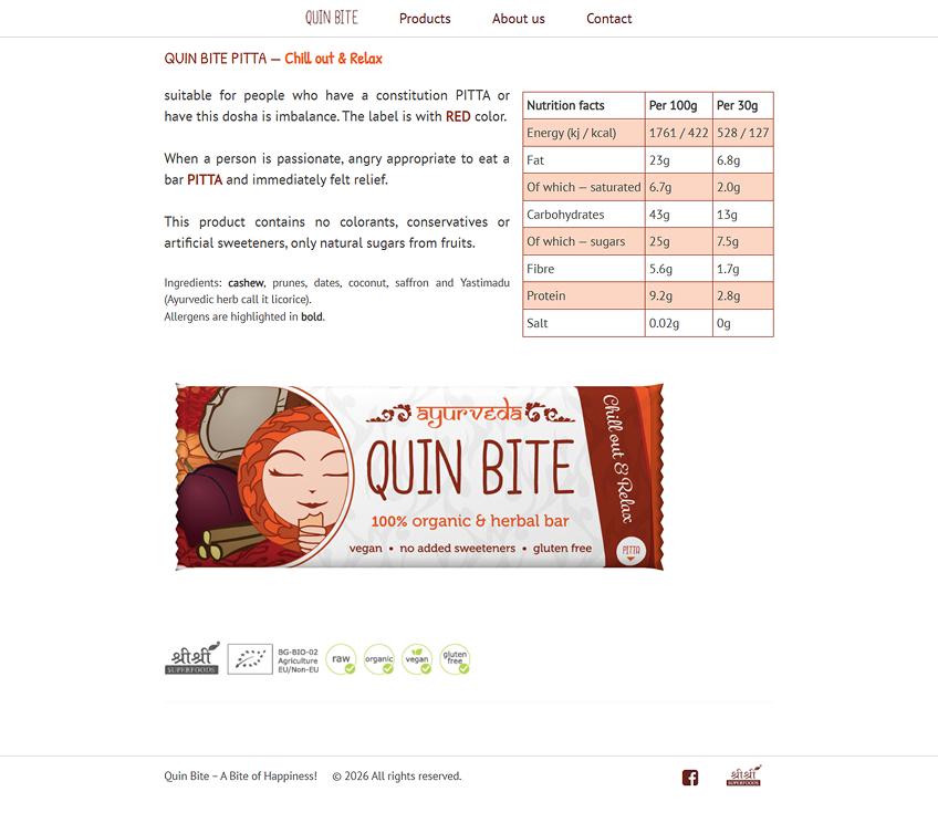 QuinBite Website Pitta
