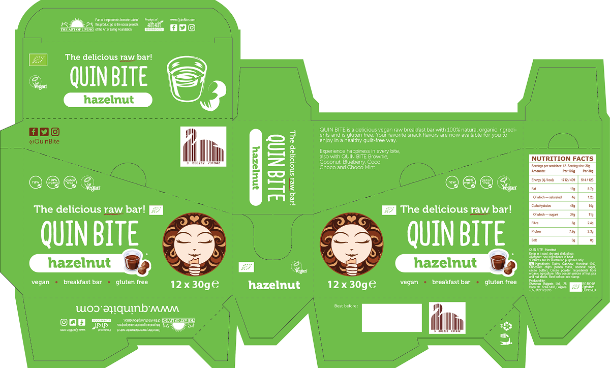 Quin Bite 6Flavors Packaging Hazelnut